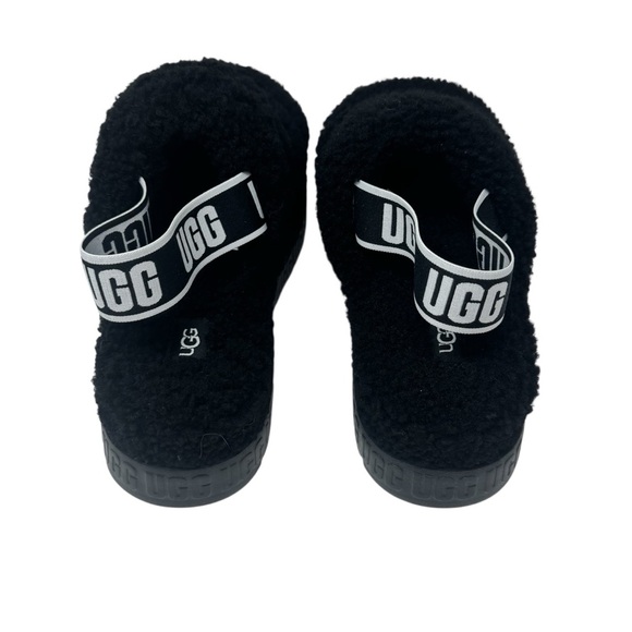 UGG Women's Oh Fluffita Sheepskin Cozy Black Slippers with UGG backstrap-Size 9 - Picture 5 of 8